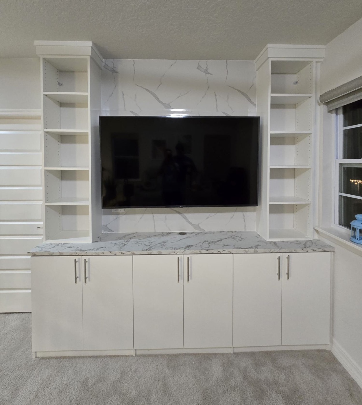 Custom home office and media built-in